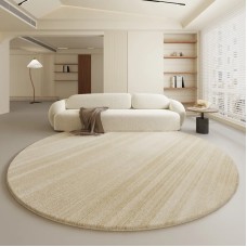 rokinp Luxury Round Light Beige Carpet | Plush, Elegant Area Rug for Living Rooms, Bedrooms, or Offices